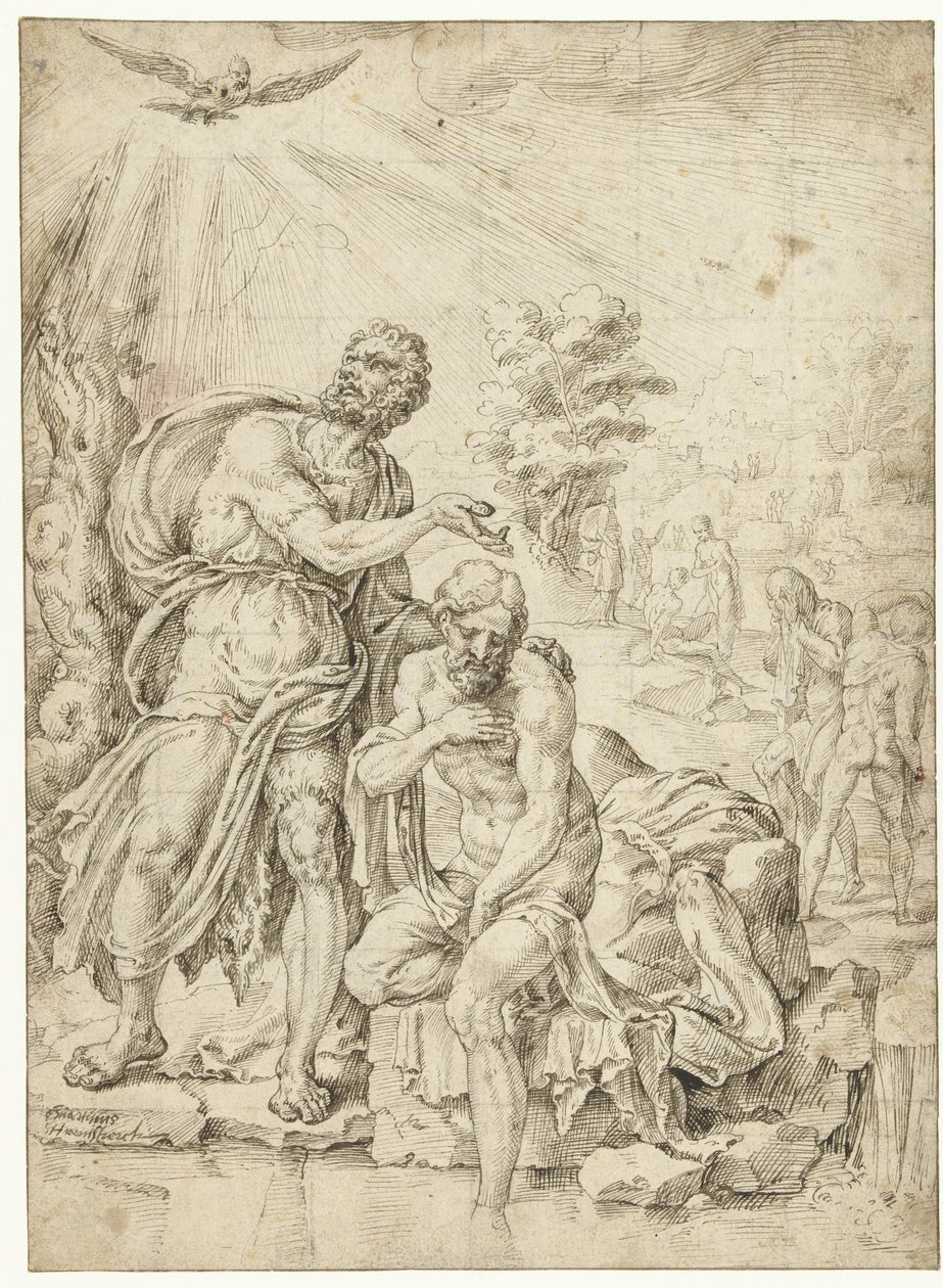 Baptême du Christ - Maarten van Heemskerck