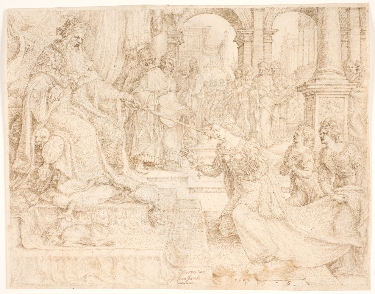 Esther devant Assuérus - Maarten van Heemskerck