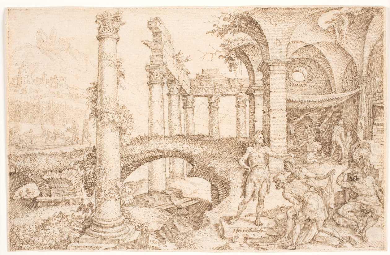 Cham se moquant de Noé - Maarten van Heemskerck