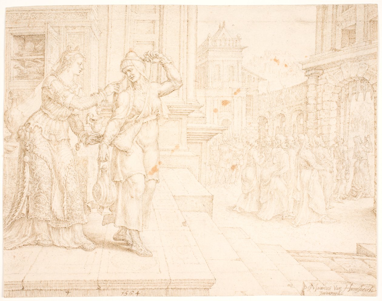 Judith se préparant à aller au camp des ennemis - Maarten van Heemskerck