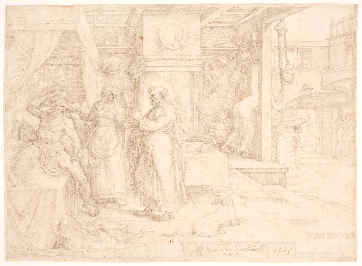 Pierre guérit le paralytique Énée - Maarten van Heemskerck
