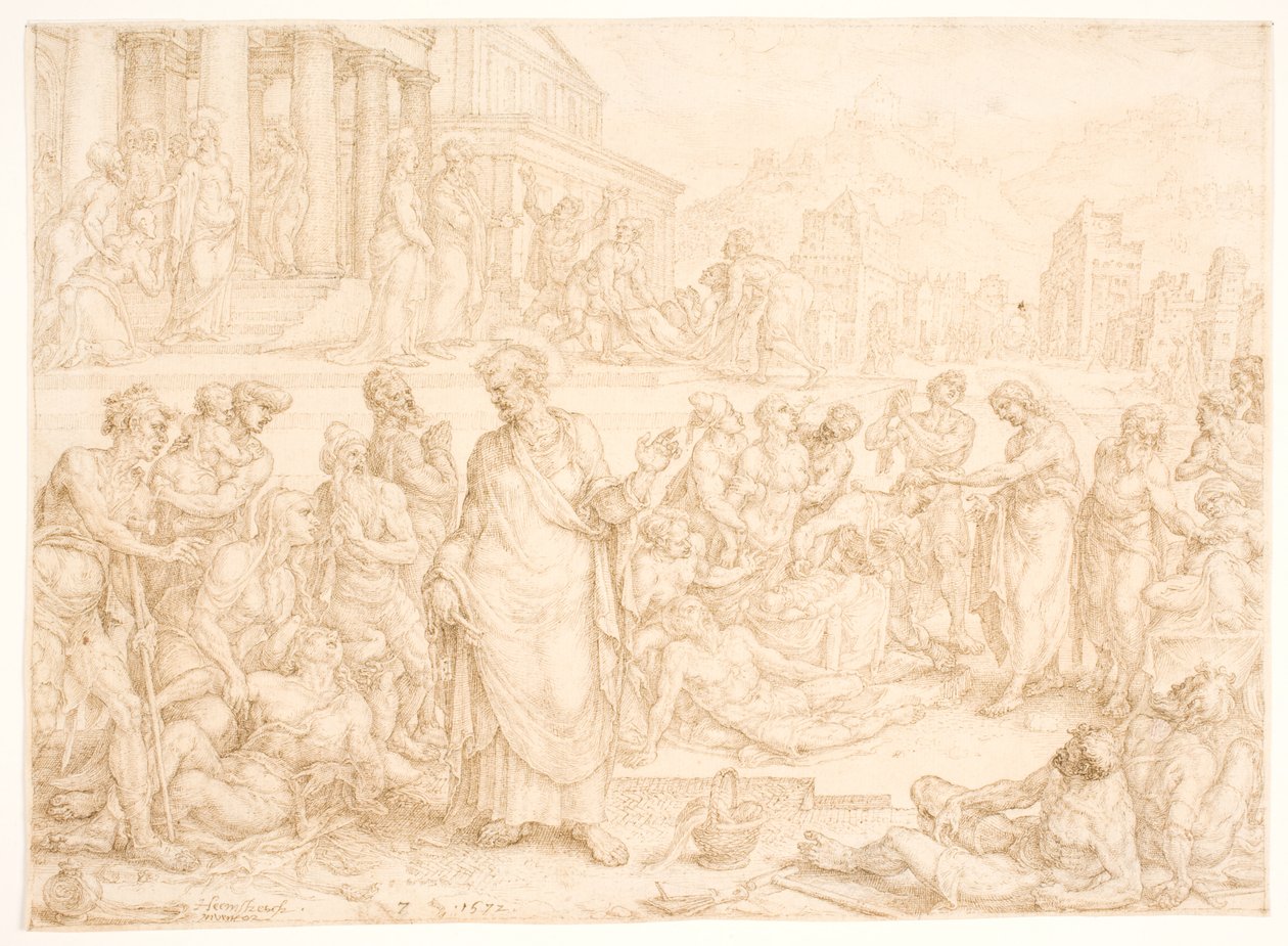 Pierre et les autres apôtres guérissent les malades - Maarten van Heemskerck