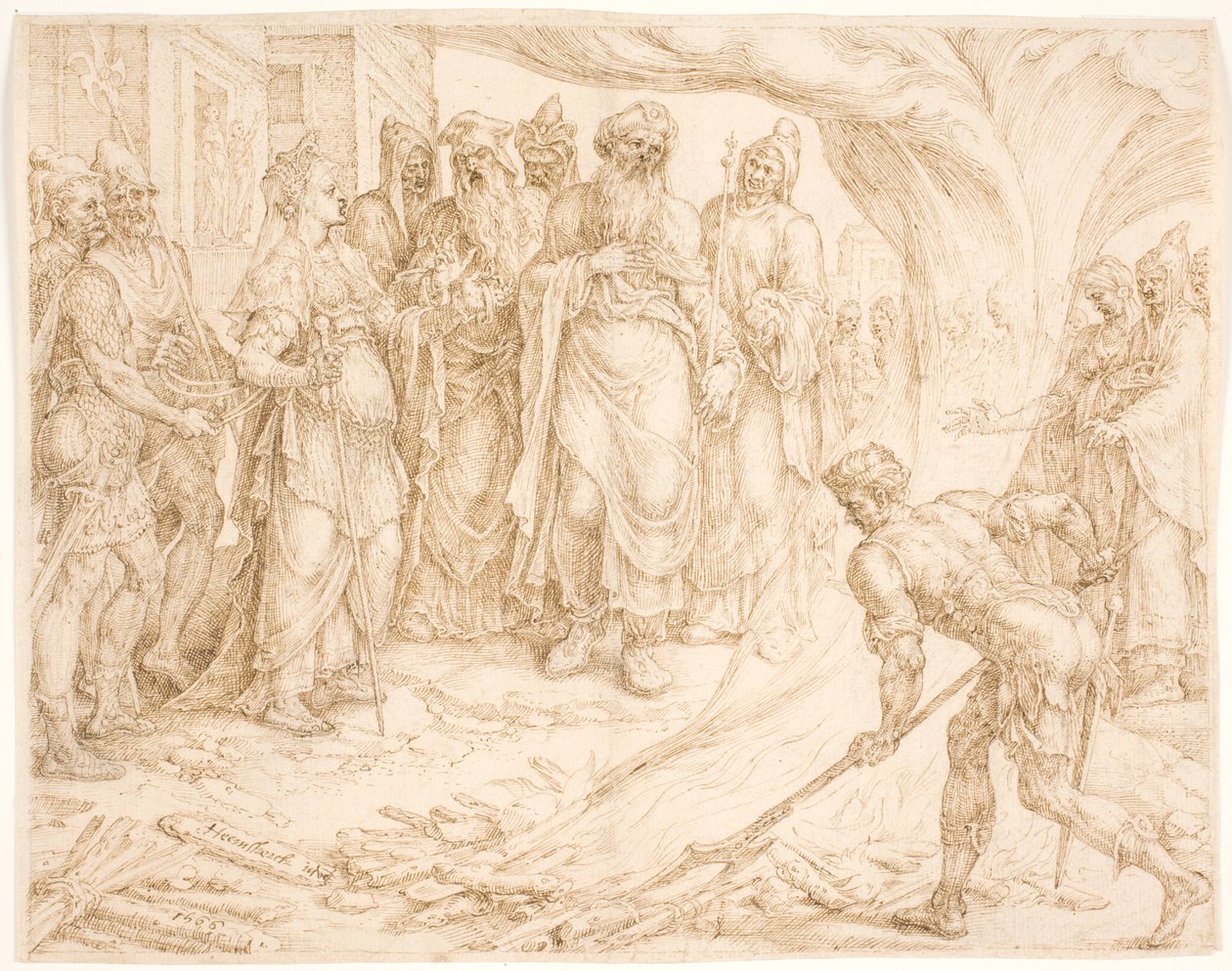 Tamar se faisant connaître - Maarten van Heemskerck