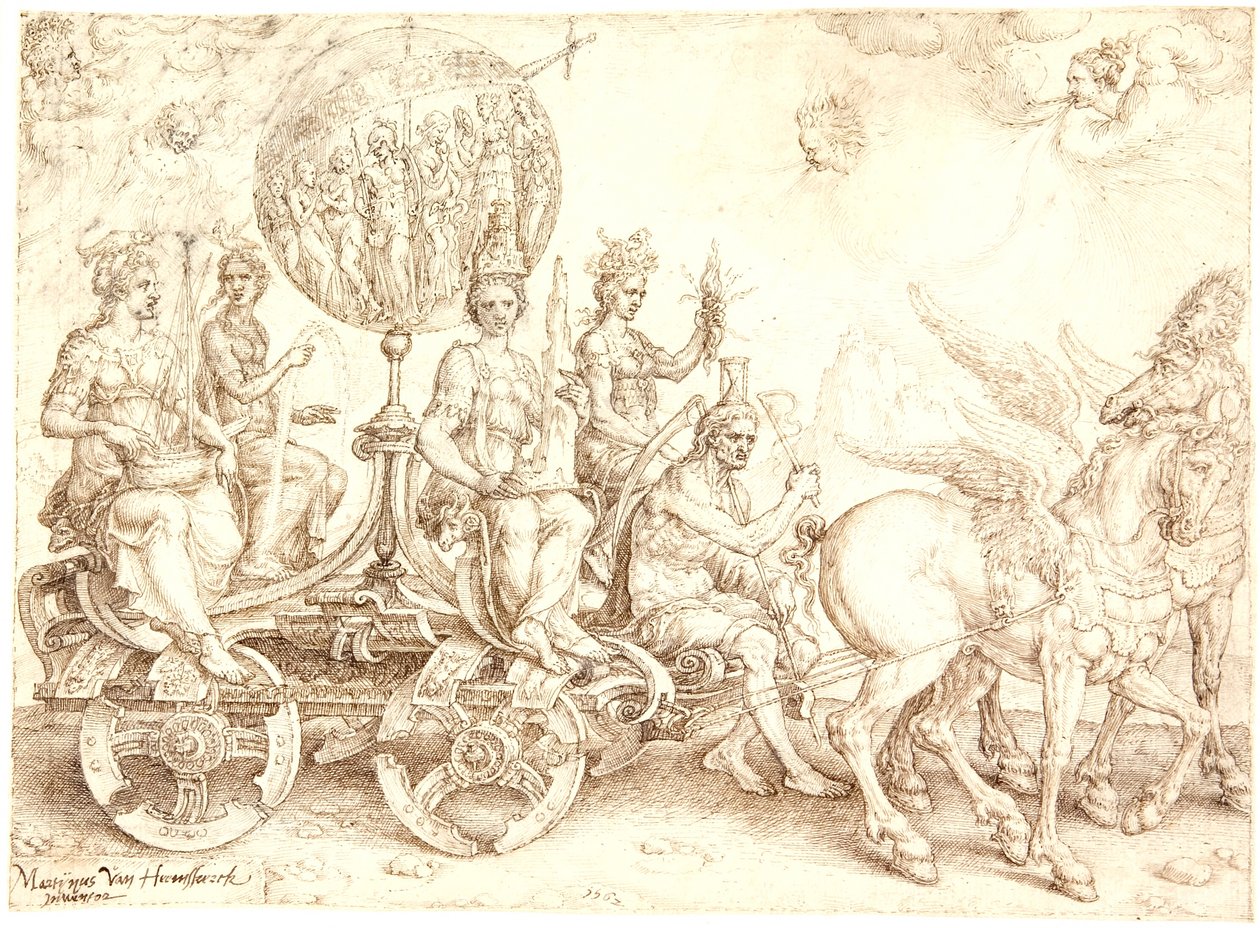 Char triomphal. Mundus (Le Monde). (Allégorie des quatre éléments) - Maarten van Heemskerck