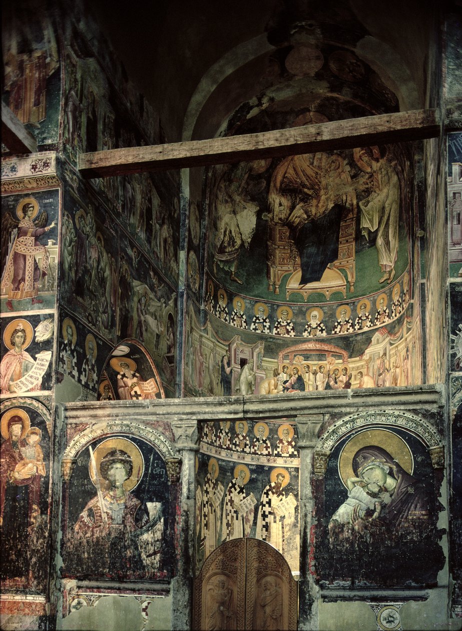 Iconostase et abside, fresques peintes en 1313 - Macedonian School