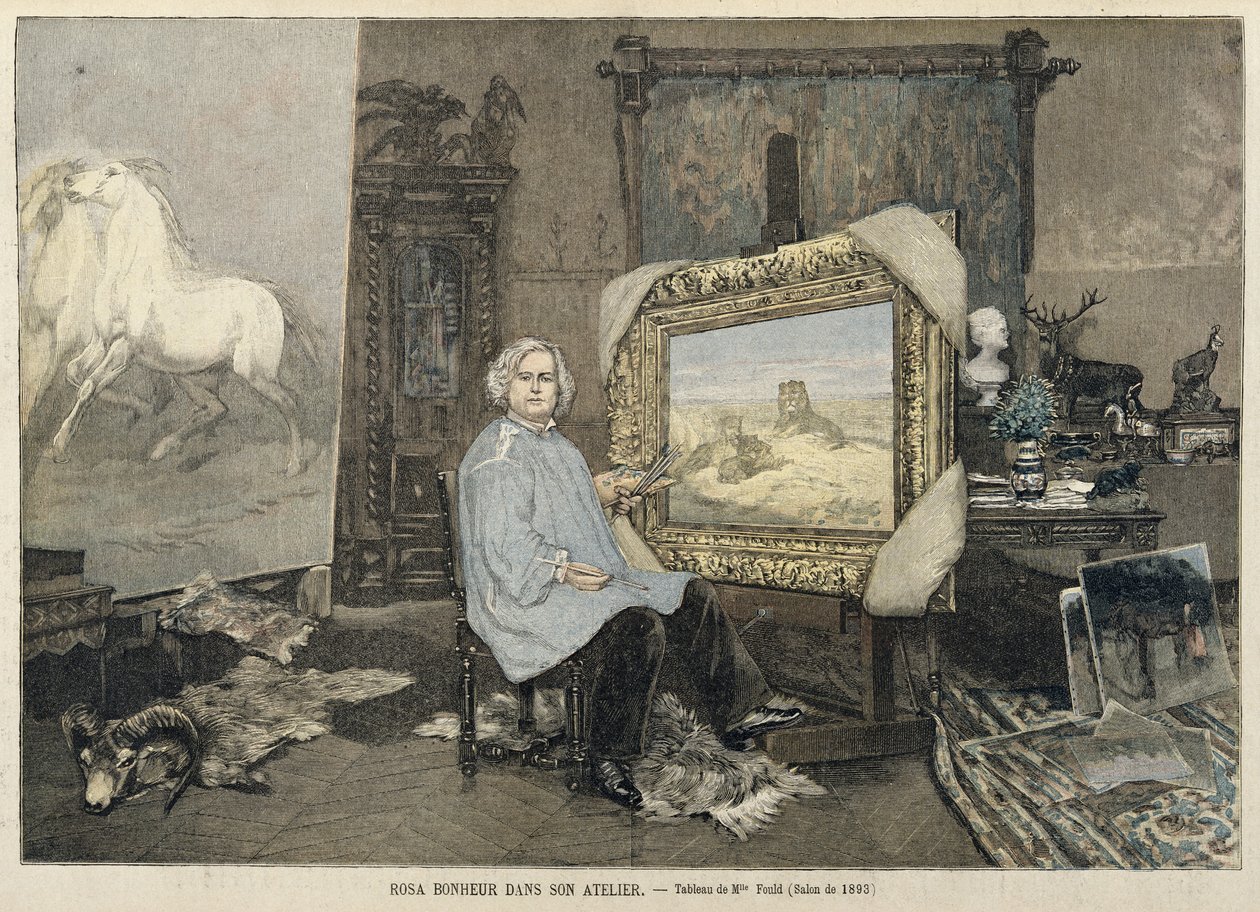 Rosa Bonheur (1822-99) dans son atelier, de 