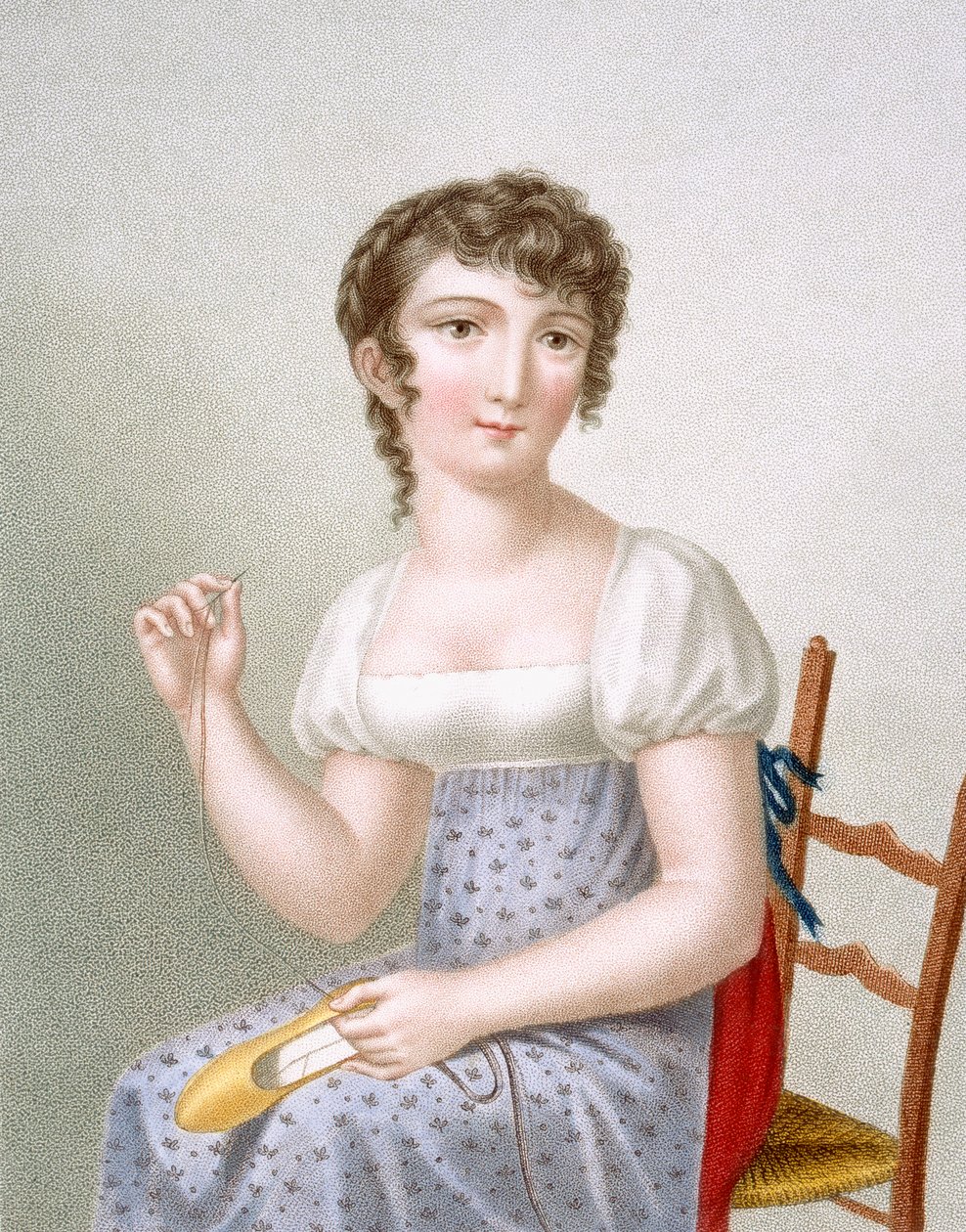 La brodeuse, gravée par Duthe, vers 1816 - Madame G. Busset Dubruste