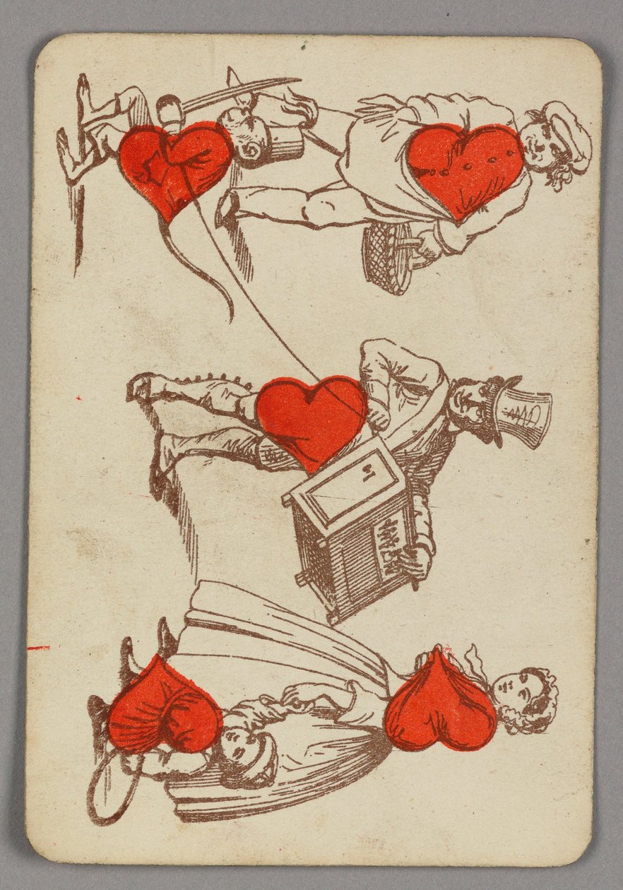 Carte à jouer, cinq de cœurs - Made by B.P. Grimaud