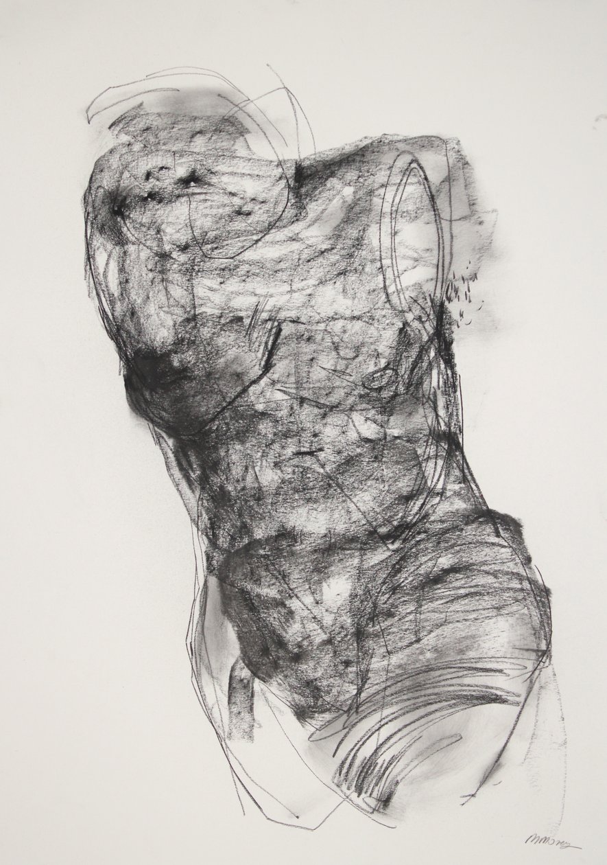 Torse 2, 2022 (fusain sur papier) - Madgalena Morey