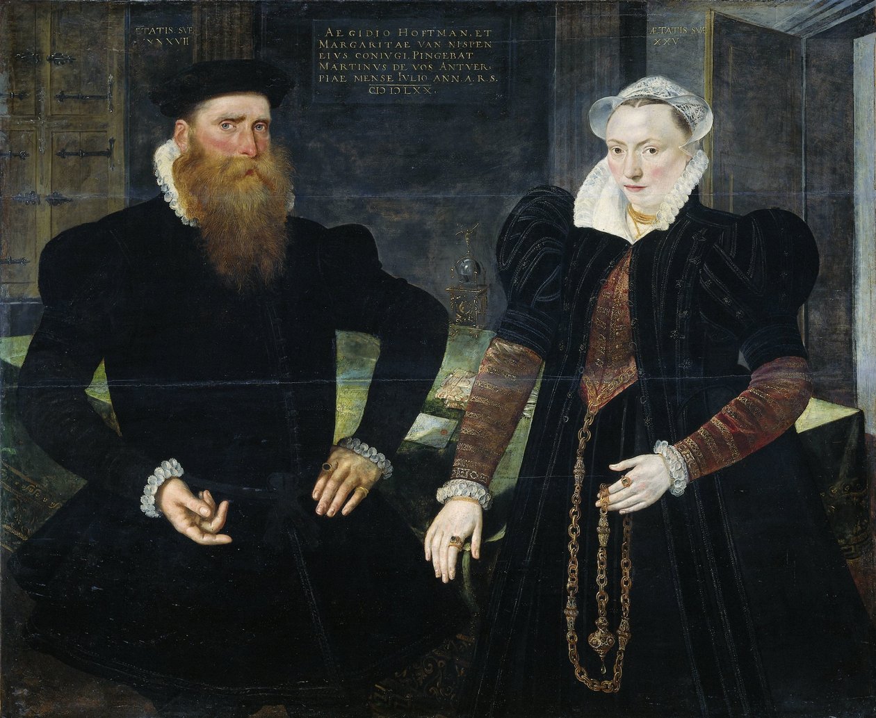 Portrait de Gillis Hooftman, armateur, et de sa femme Margaretha van Nispen (Gilles van Eichelenberg, dit Hoffman) - Maerten de Vos