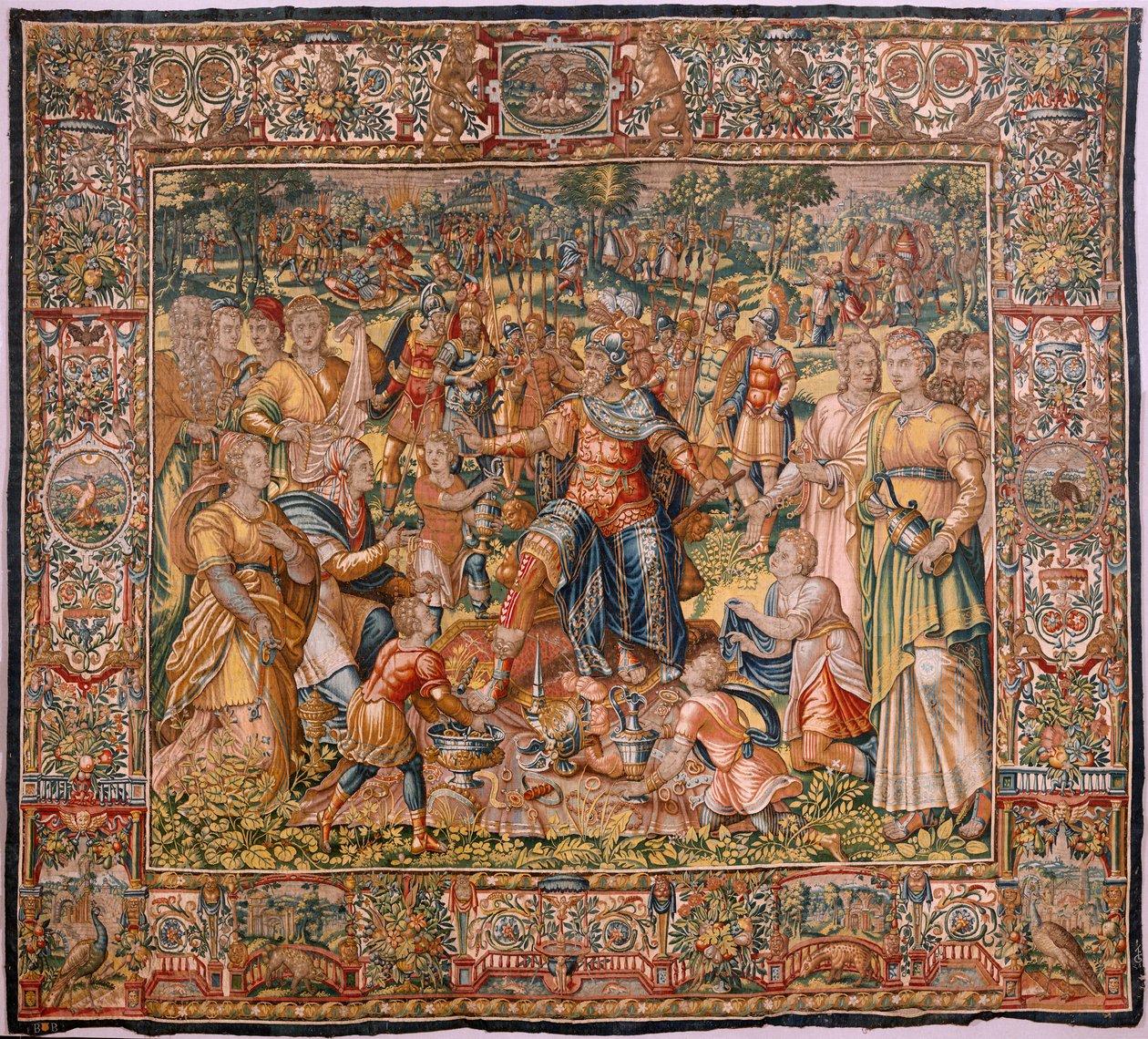 Histoire de Gédéon : Les Israélites remettent leur part du butin à Gédéon (détail) - Maerten van Heemskerck