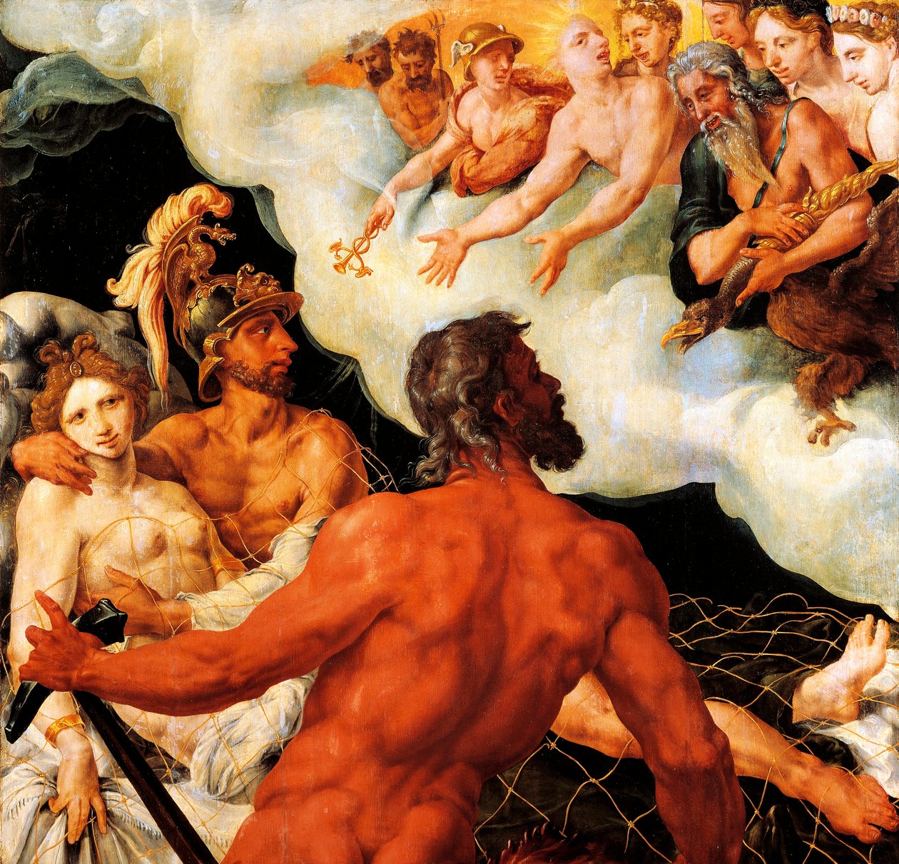 Mars et Vénus piégés dans le filet de Vulcain - Maerten van Heemskerck
