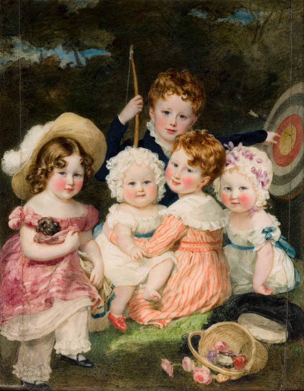 Portrait des cinq enfants aînés du 2e Comte de Bradford (1789-1865), vers 1821-74 - Magdalena Ross