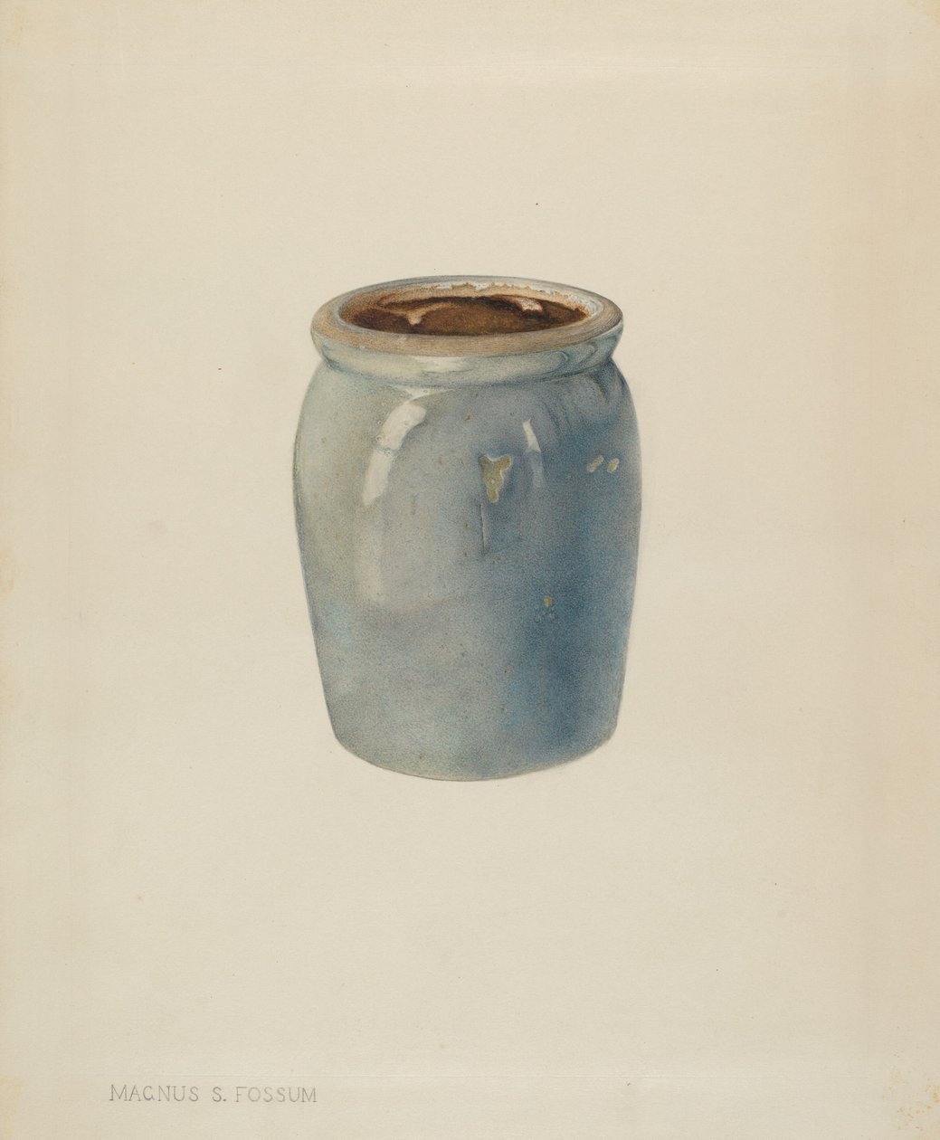 Pot de confiture en poterie, vers 1938 - Magnus S. Fossum