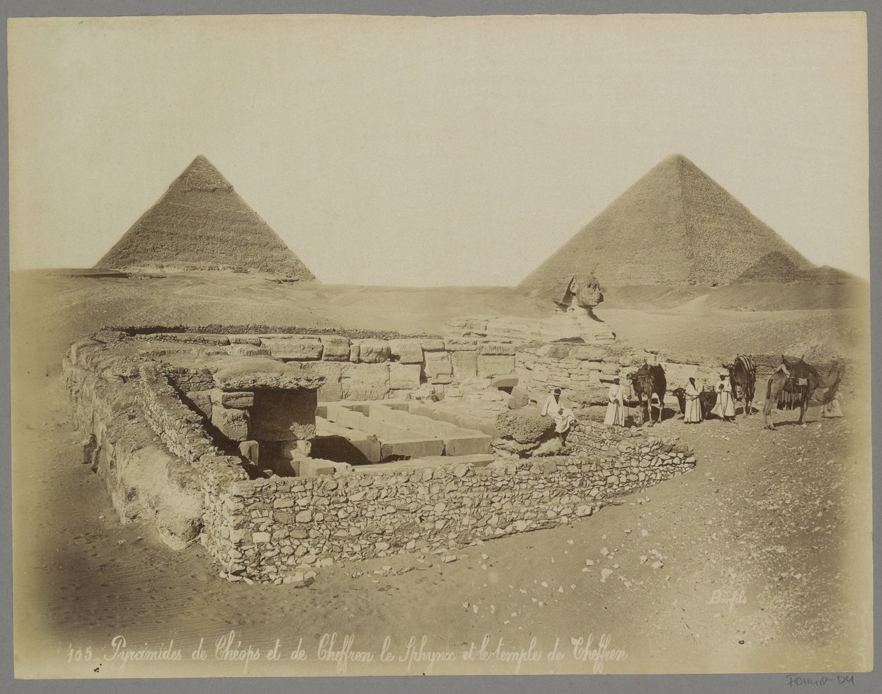 Pyramides de Khéops et de Khéphren, le Sphinx et le temple de Khéphren - Maison Bonfils