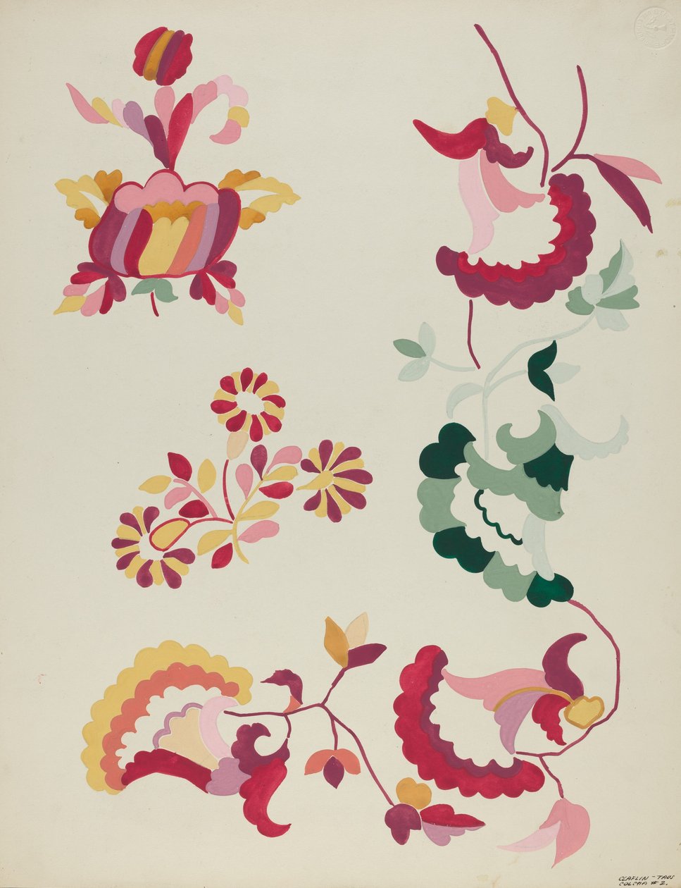 Détail du motif de couvre-lit - Majel G. Claflin