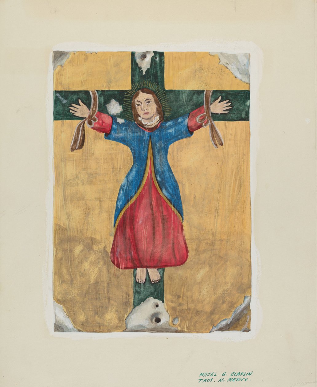 Peinture de Saint Liberata, vers 1939 - Majel G. Claflin
