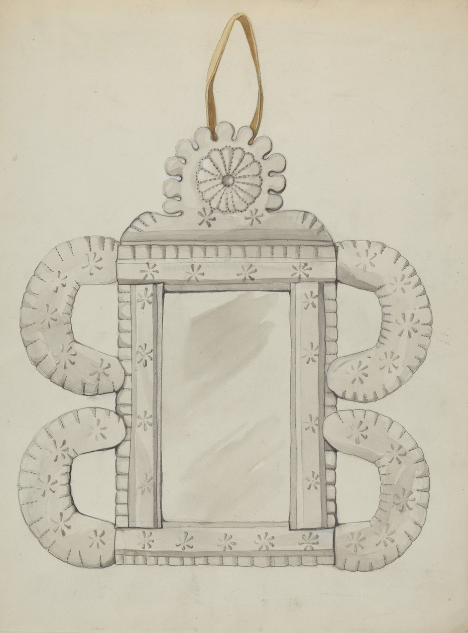 Cadre de miroir en étain, vers 1936 - Majel G. Claflin
