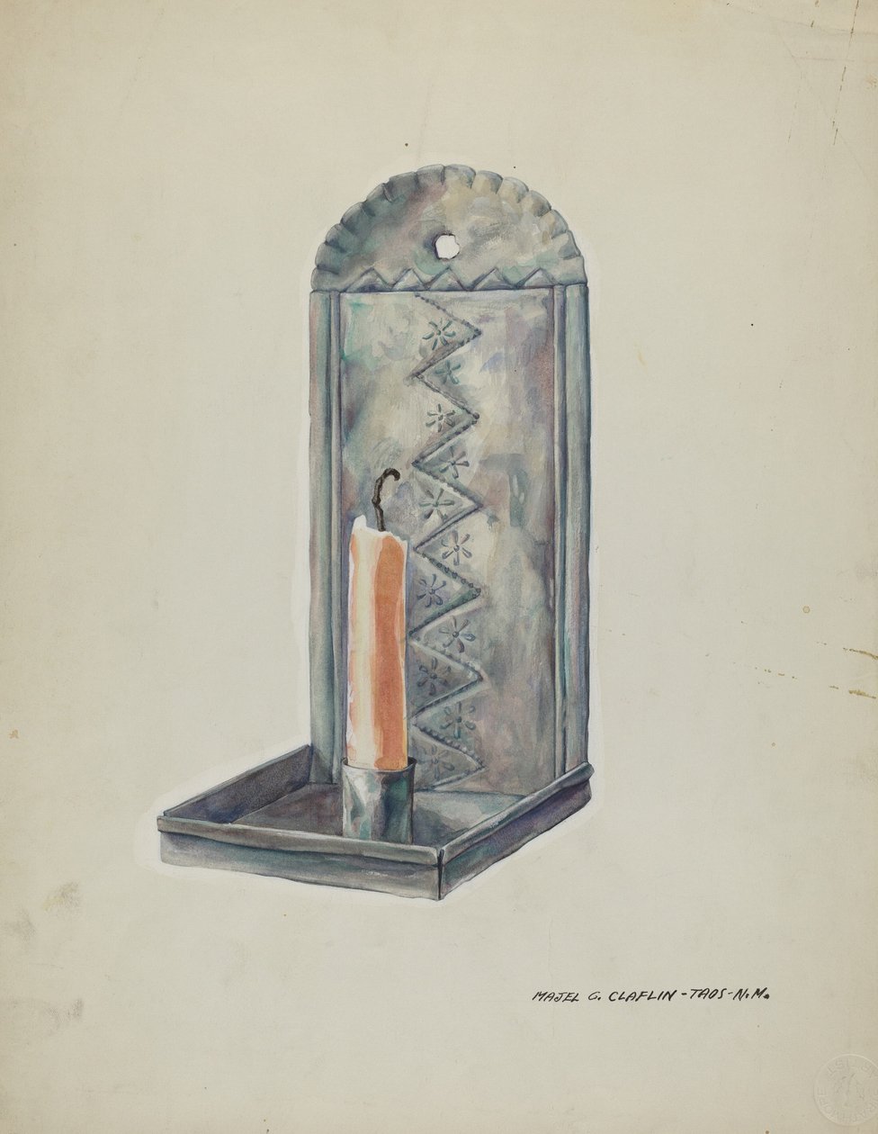 Applique en étain - Majel G. Claflin