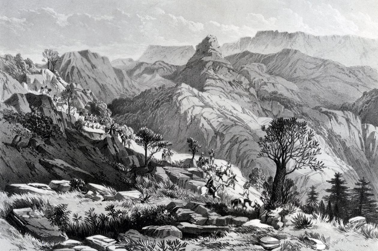 En marche près de Dongolo, gravé par James Ferguson, 1868 - Major A.G.F. Hogg