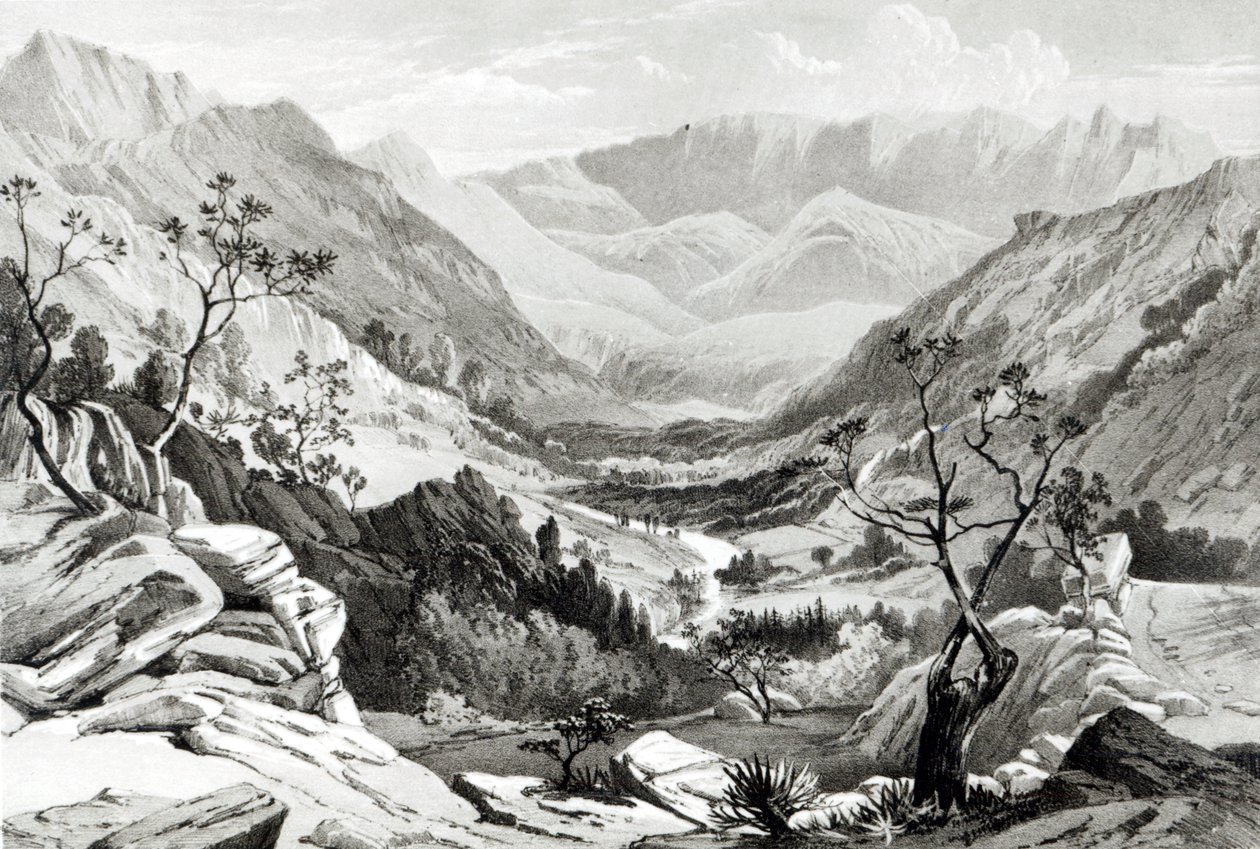 Vue entre Senafe et Rahaguddy, gravée par James Ferguson - Major A.G.F. Hogg