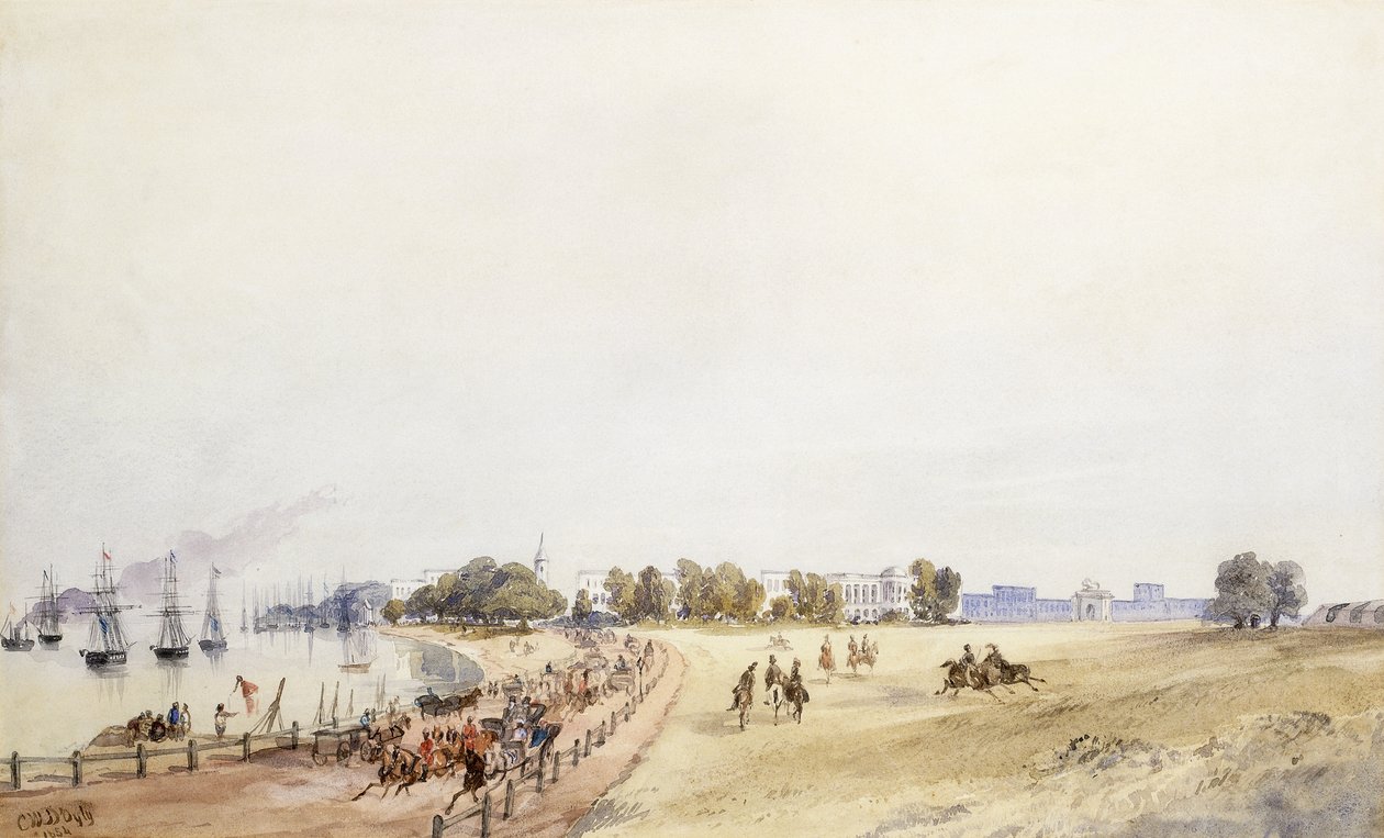 Vue du fort et de la ville, Calcutta, 1854 - Major General Sir Charles Walters DOyly