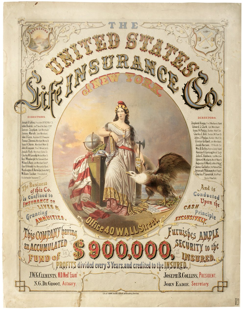 United States Life Insurance Co. de New York - Major and Knapp Sarony