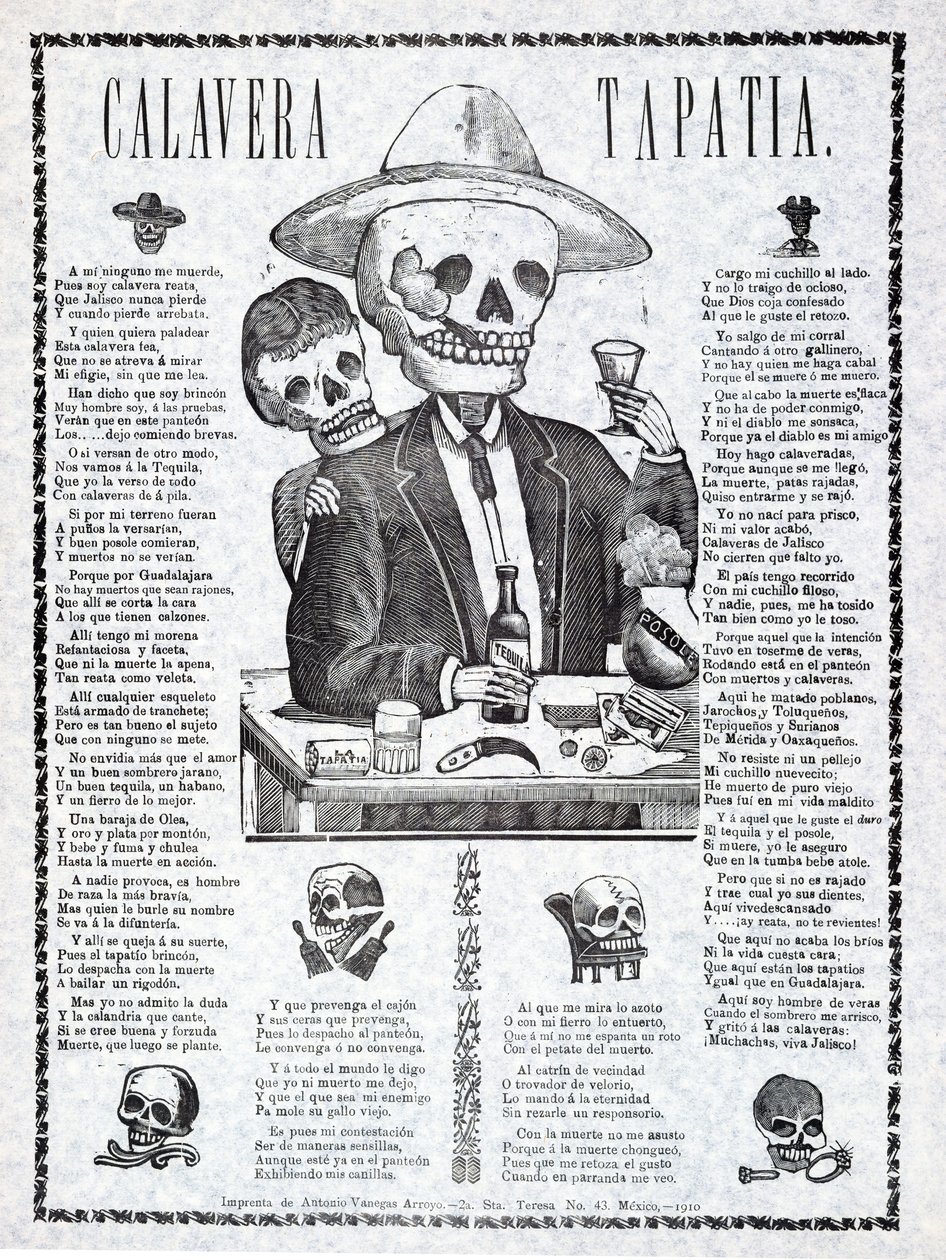 Calavera Tapatia, publié en 1910 - Manuel Manilla