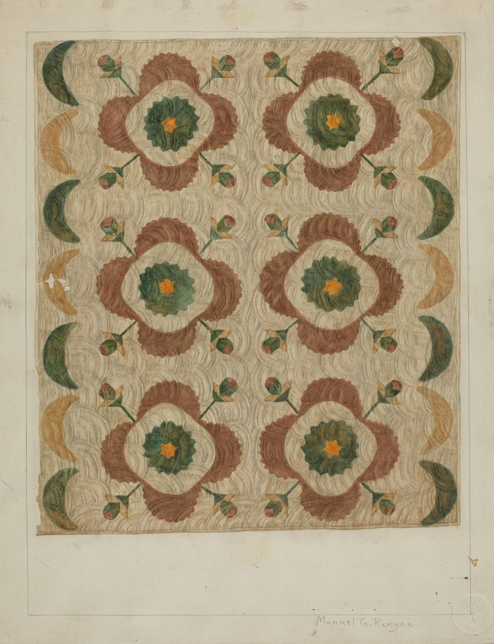 Couverture en appliqué et matelassée - Manuel G. Runyan