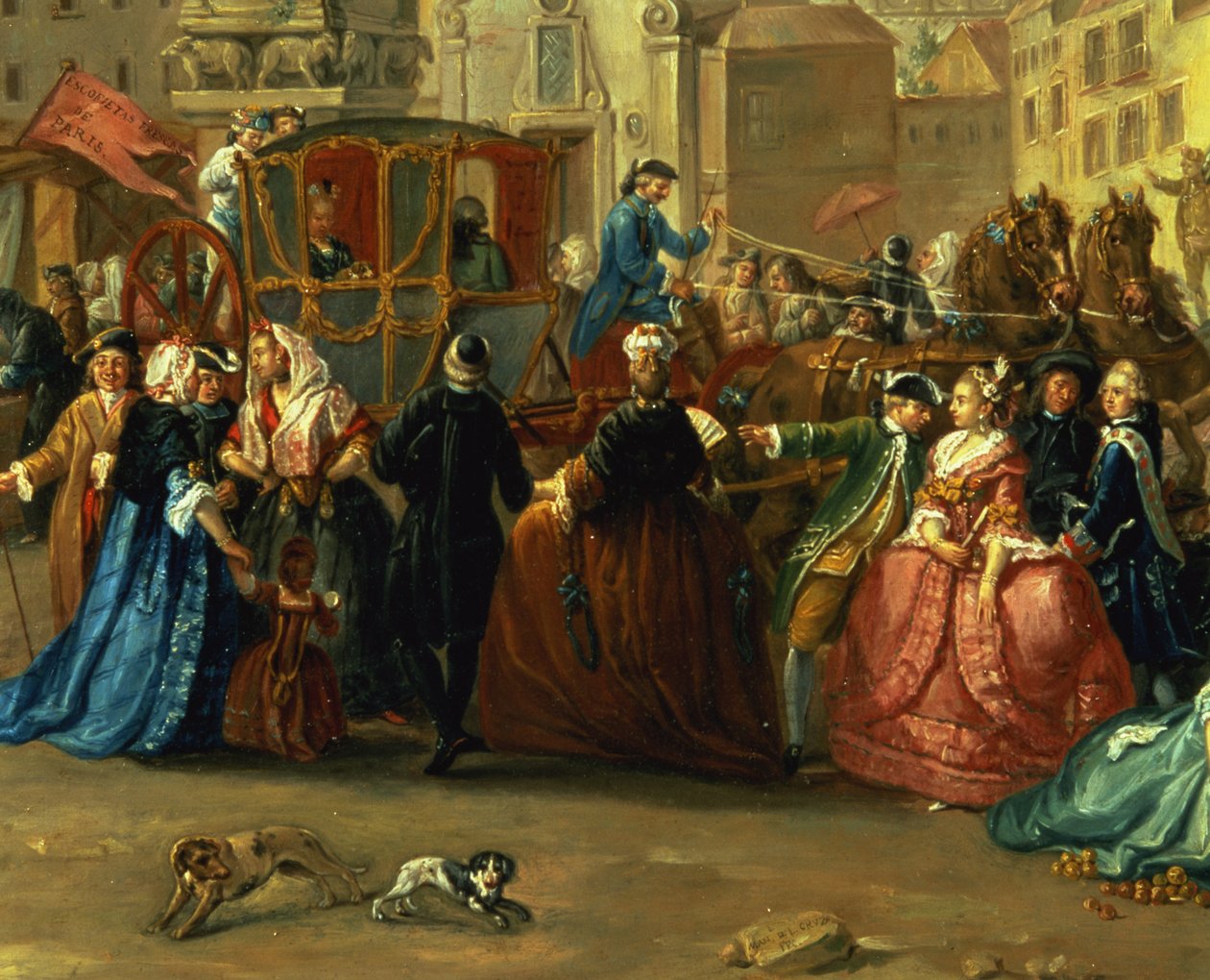 La foire de Madrid sur la Plaza de la Cebeda (détail) - Manuel de la Cruz y Cano