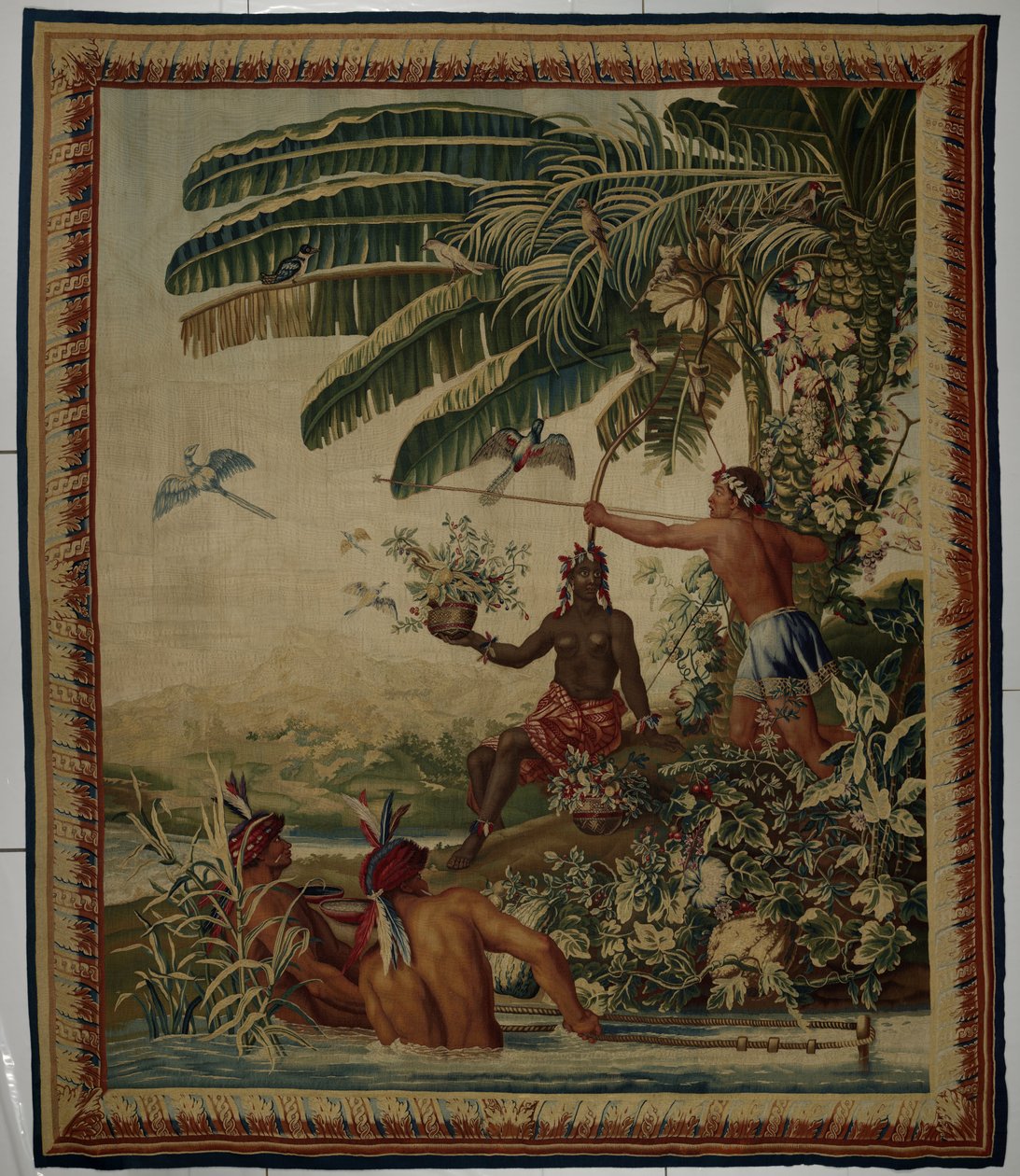 Les pêcheurs, Tapisserie de la série Les Anciennes Indes - Manufacture Royale des Gobelins
