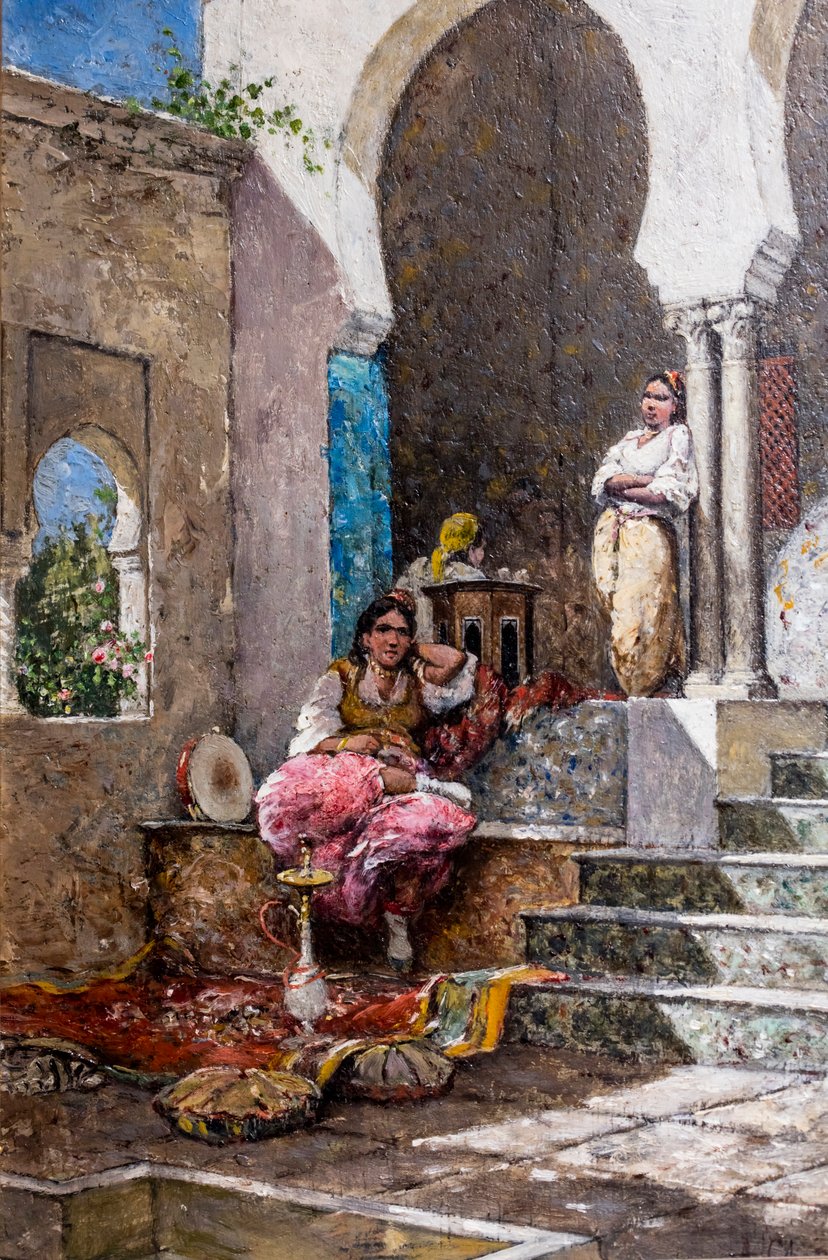 Les Belles du harem (oil on panel) - Marc-Alfred Chataud