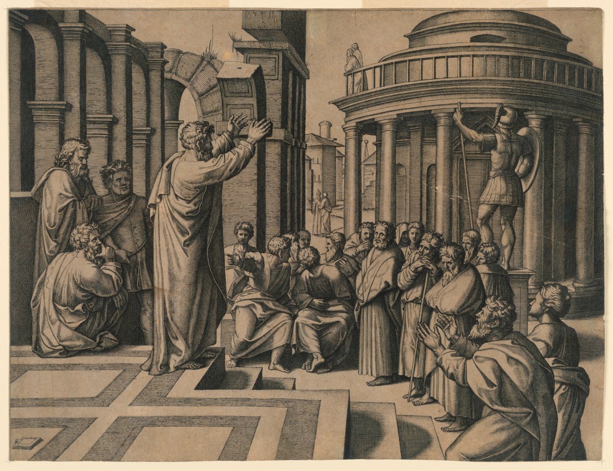Saint Paul prêchant à Athènes - Marc Antonio Raimondi