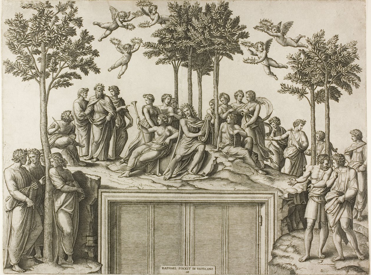 Apollon sur le Parnasse - Marcantonio Raimondi