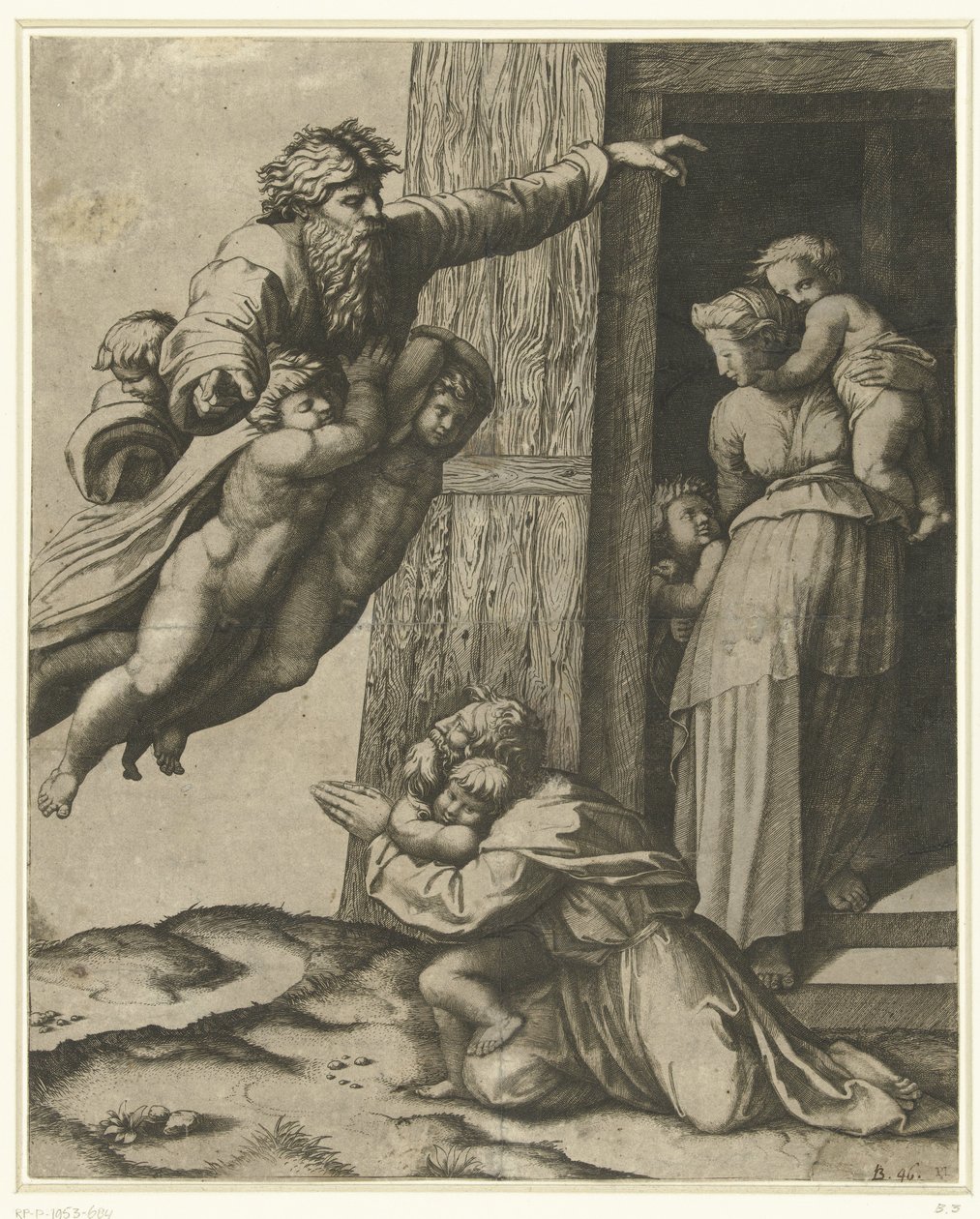 Dieu apparaît à Noé après le déluge - Marcantonio Raimondi