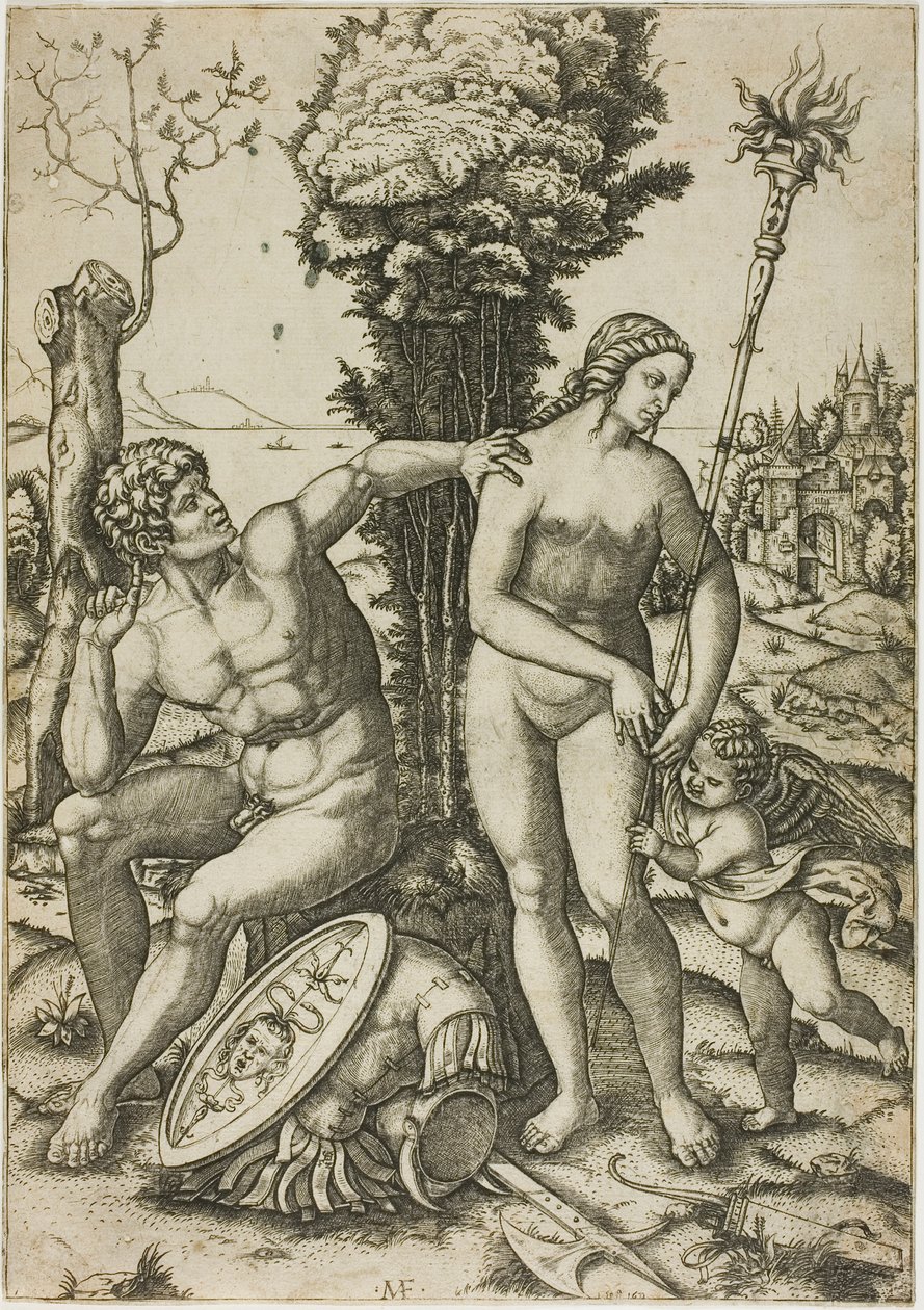 Mars, Vénus et Cupidon - Marcantonio Raimondi