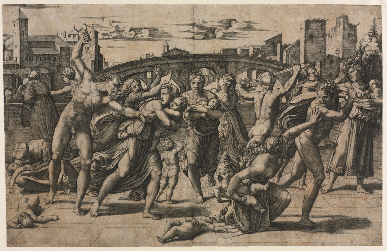Massacre des Innocents (Avec le sapin) - Marcantonio Raimondi