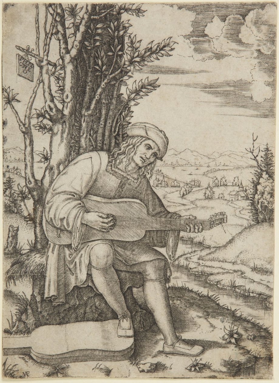 Portrait du poète Giovanni Achillini, dit Filoteo (Bartsch XIV/469 ; Delaborde 232 ; Passavant 276 ; Petrucci, no 1) - Marcantonio Raimondi