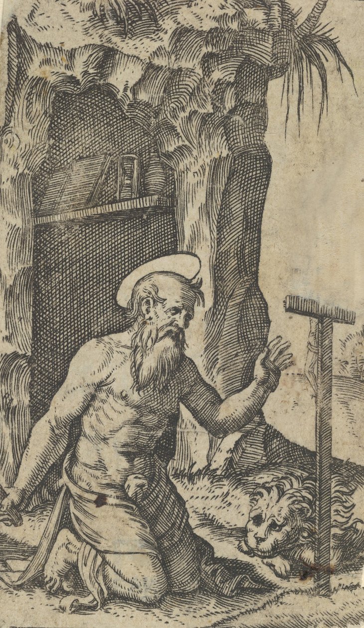 Saint Jérôme agenouillé devant un crucifix, de la série 