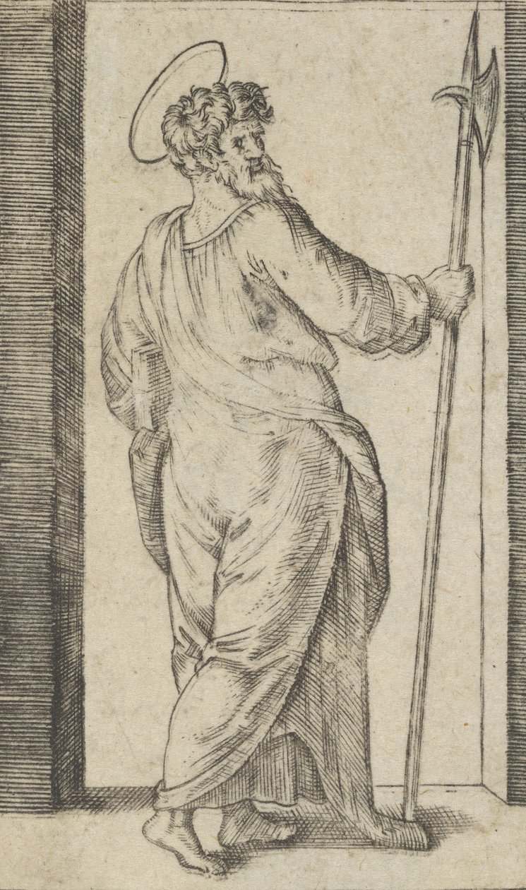 Saint Jude, tenant une hallebarde dans sa main droite, de la série 