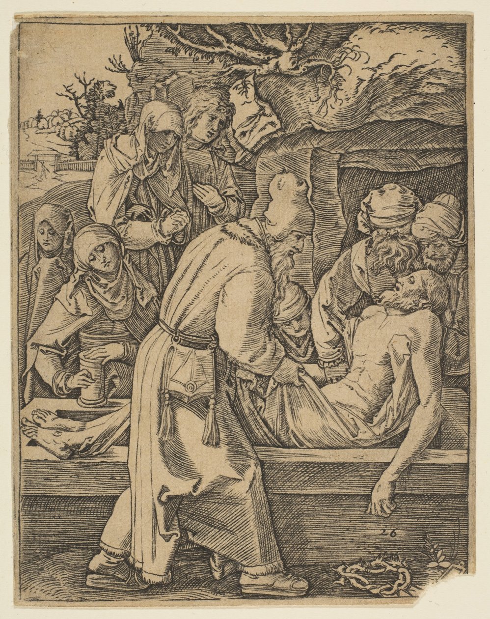 La Déposition, de La Petite Passion - Marcantonio Raimondi
