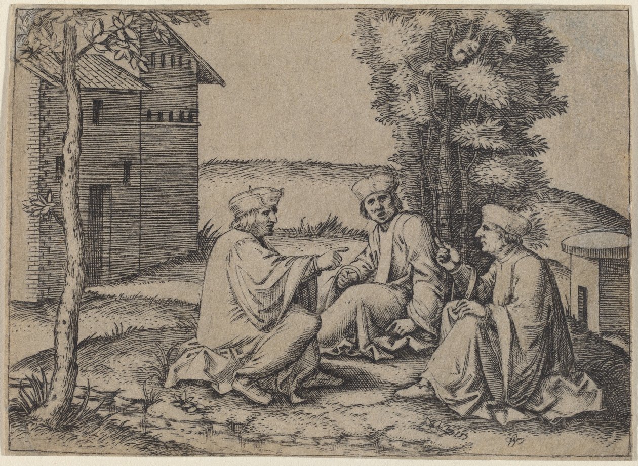 Les trois docteurs - Marcantonio Raimondi