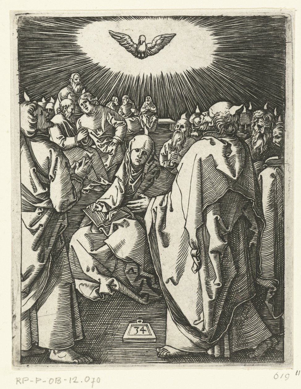 Uitstorting van de Heilige Geest - Marcantonio Raimondi