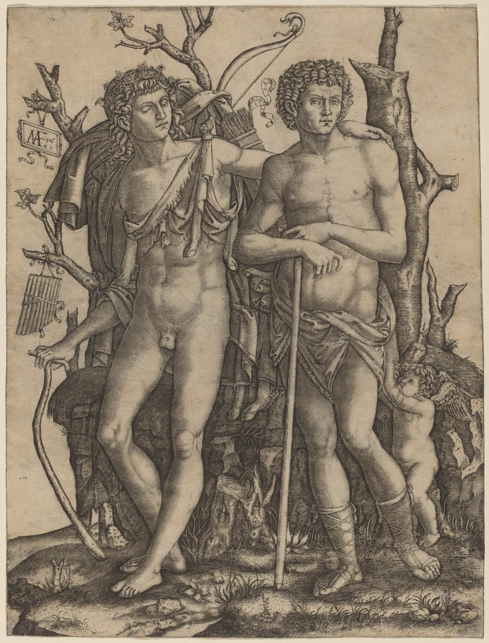 Apollon et Hyacinthe - Marcantonio Raimondi after Francesco Francia