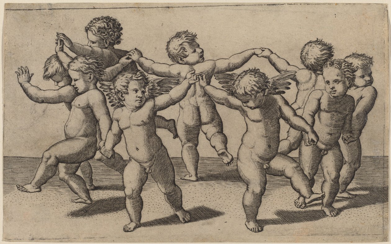 Danse des cupidons - Marcantonio Raimondi after Raphael