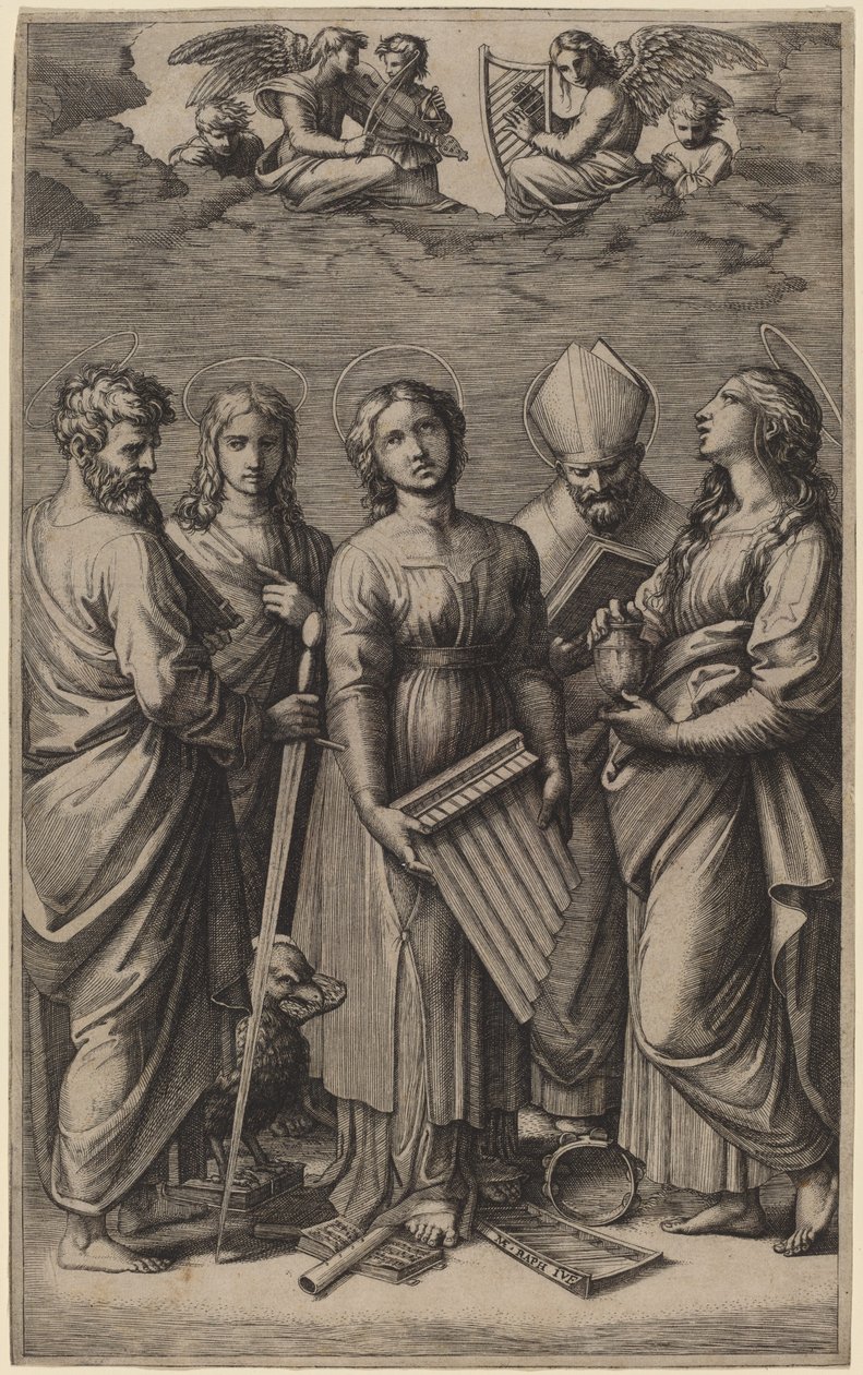 Sainte Cécile - Marcantonio Raimondi after Raphael
