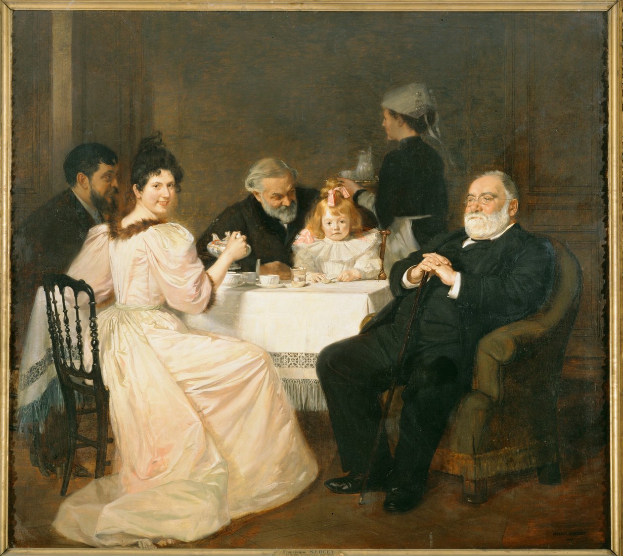 Francisque Sarcey, critique littéraire, chez la fille d
