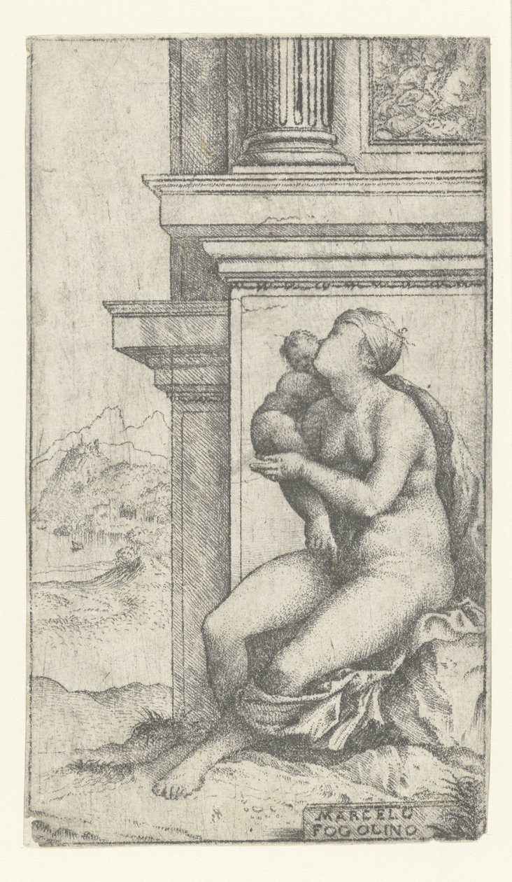 Femme avec enfant assise près d