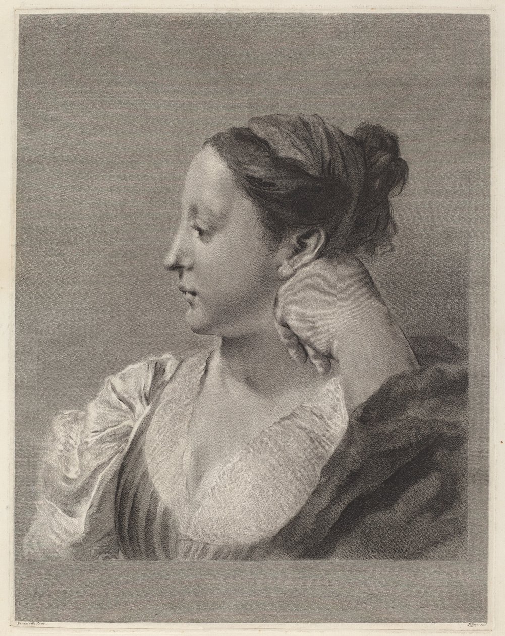 Jeune femme de profil - Marco Alvise Pitteri after Giovanni Battista Piazzetta
