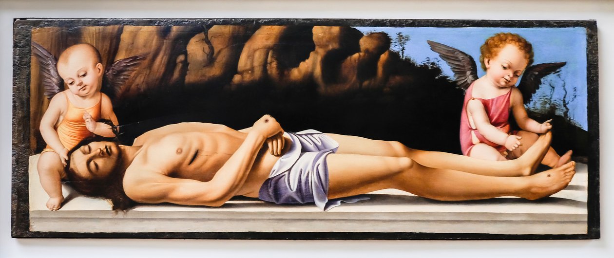 Christ mort et deux anges - Marco Basaiti